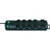 Brennenstuhl Primera-Line 10-gniazdowa czarna listwa zasilająca 2m 1153300120, czarny, kabel zasilający H05VV-F 3G1,5 2,0 m