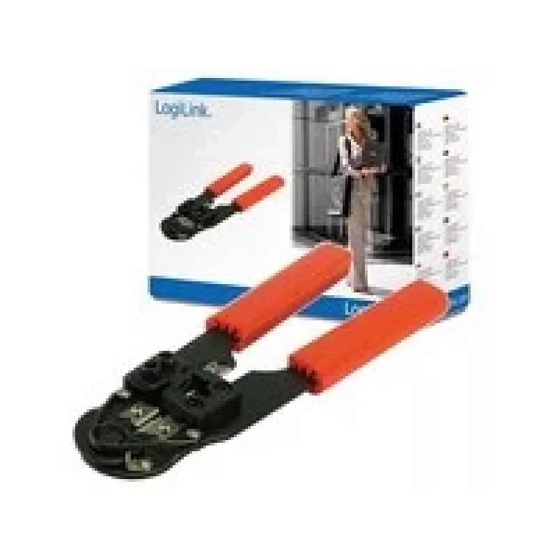 LogiLink WZ0004 Zaciskarka do kabli, narzędzie do zaciskania, czarna/czerwona
