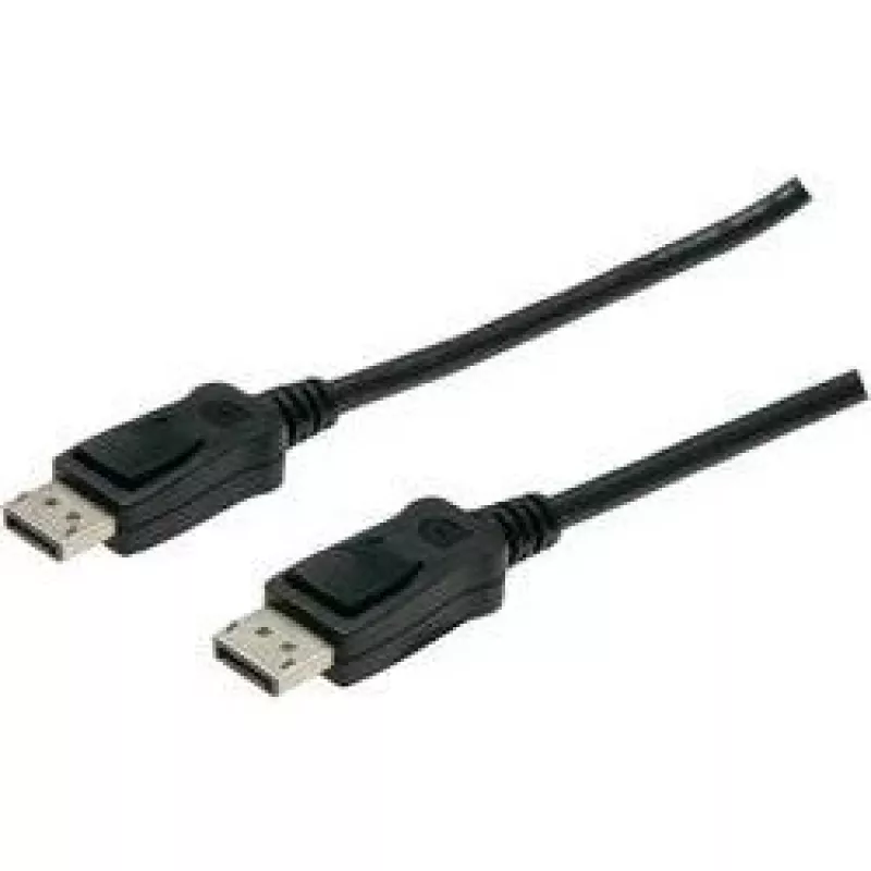 Kabel połączeniowy DisplayPort z zatrzaskami 1080p 60Hz FHD Typ DP / DP M / M czarny 1m