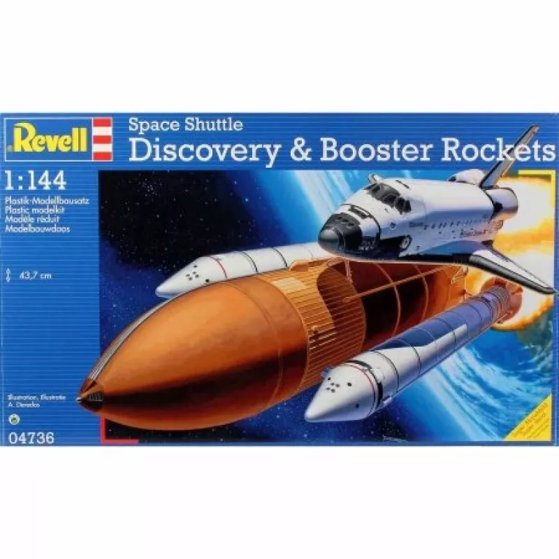 Zestaw do montażu promu kosmicznego Revell Space Shuttle Discovery + rakiety wspomagające