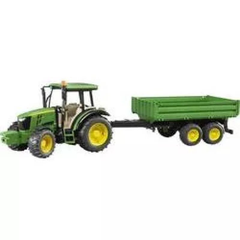 Model ciągnika BRUDER John Deere 5115 M z przyczepą wywrotką