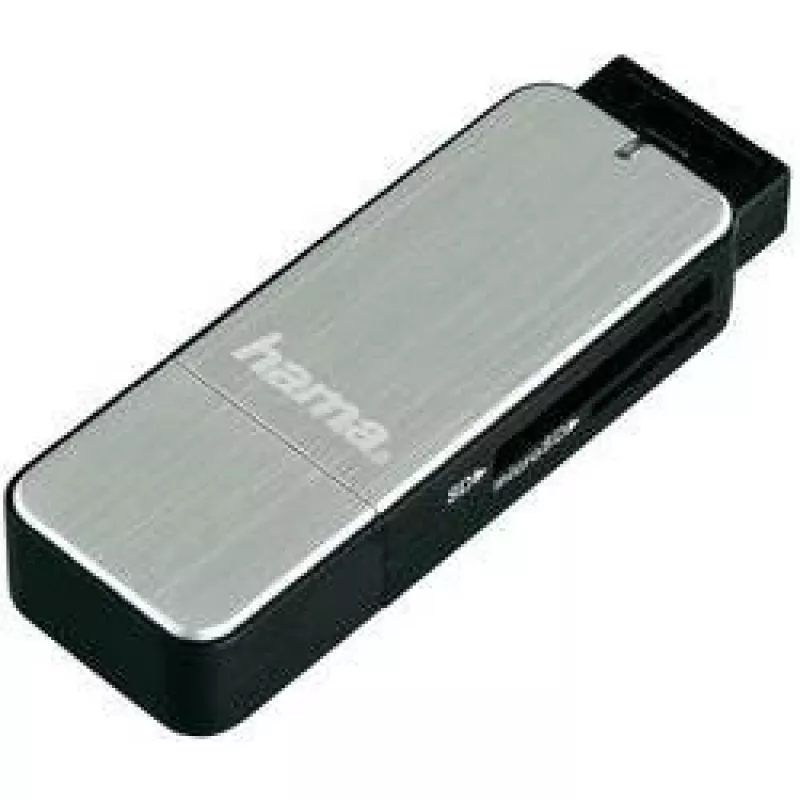 Hama 123900 czytnik kart USB 3.0 SD/microSD, aluminium, czarny/srebrny