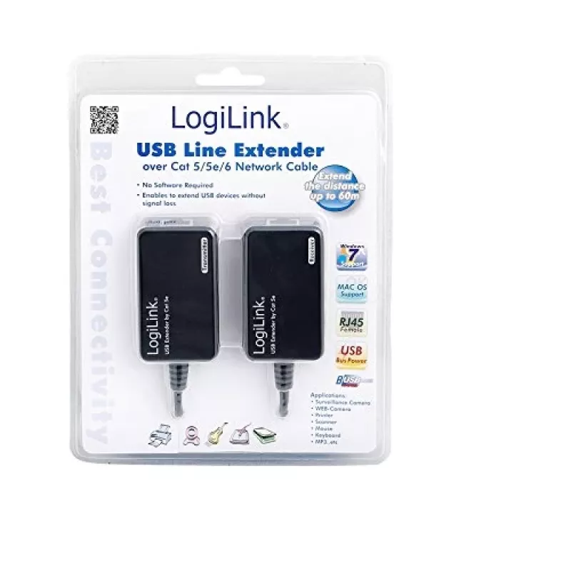 LogiLink® UA0021D Przedłużacz liniowy USB przez CAT5/6 do 60m