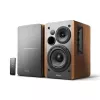 Edifier R1280T Active Bookshelf Speaker System with Remote Control and Dual RCA Inputs - Brown Wood