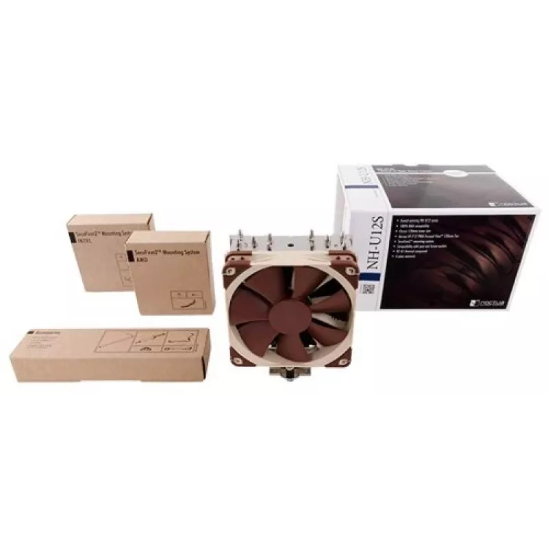 Chłodzenie procesora Noctua NH-U12S, wentylator 120 mm, 1500 obr./min, przepływ powietrza 93,4 m³/h, 22,4 dB, stal nierdzewna, 158×125×71 mm