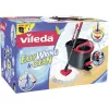 Mop VILEDA EasyWring & Clean Turbo, czerwone wiaderko z technopolimeru, zdejmowana nadająca się do prania głowicą z mikrofibry, do twardych podłóg