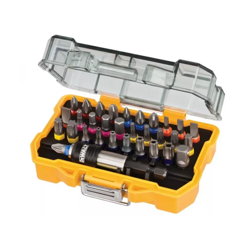 Wkrętak dynamometryczny DeWalt DT7969 — regulowany moment obrotowy, ergonomiczny uchwyt, bity Phillips/Pozidriv/Rowkowy/Torx w zestawie