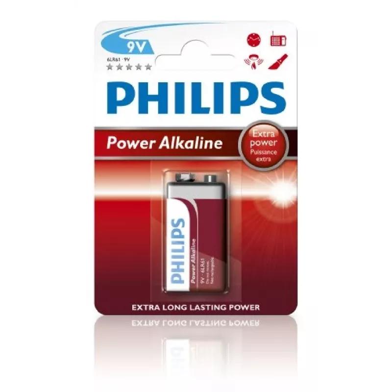 Bateria jednorazowa Philips Power Alkaline Battery 6LR61P1B/10