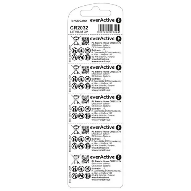 Lithium batteries everActive CR2032 - blister 5 szt.