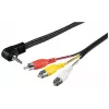 Wentronic Goobay adapter kablowya 3,5 mm jack/RCA, 1,5 m - wtyk jack 3,5 mm (4-pinowy, stereo) 90° > 3x wtyk RCA (50209)