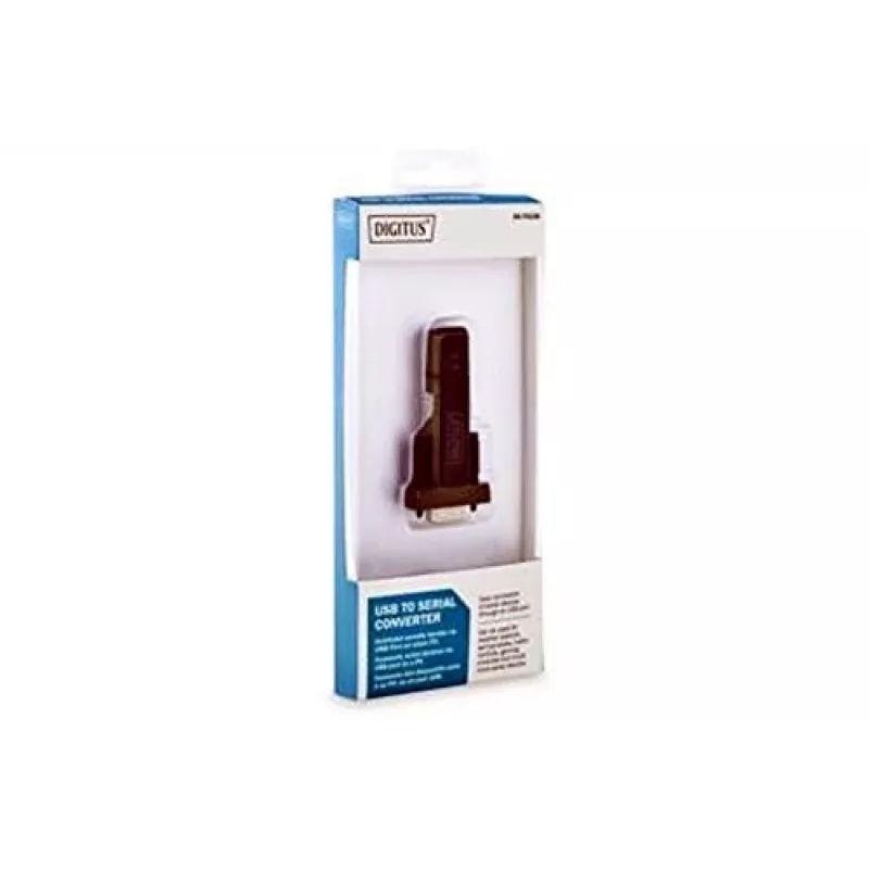 Konwerter USB 2.0 na szeregowy DIGITUS DSUB 9M z kablem USB 80cm, chipset FTDI (FT232RL)