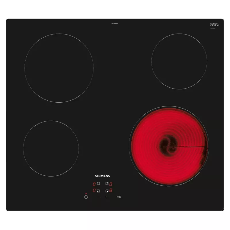 Płyta grzewcza Siemens iQ100 ET61RBEA1E, czarna, do zabudowy, 60 cm, 4 strefy