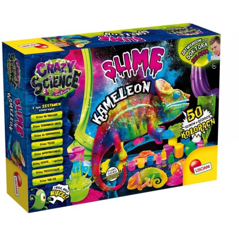Liscianigiochi Zestaw Naukowy Crazy Science Slime Chameleon 304-PL89246 – edukacyjny zestaw do eksperymentów ze slime