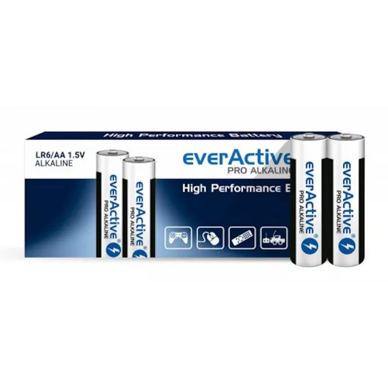 Jednorazowe baterie alkaliczne AA everActive LR610PAKPA, 1,5 V, 3000 mAh, opakowanie 10 sztuk