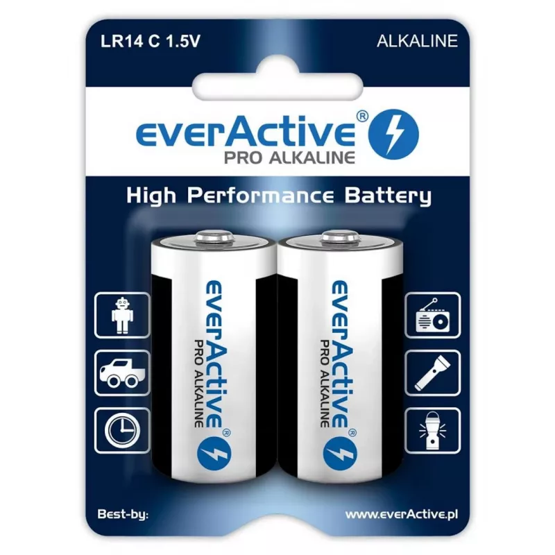 Baterie alkaliczne everActive Pro LR14 C 1.5V 8000 mAh — 2 szt.