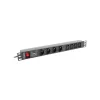 Jednostka dystrybucji zasilania LANBERG PDU-04E04I-0200-BK — 4× gniazda C13, 16 A, 220–250 V, kabel 2 m, 1U pozioma, czarna