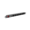 LANBERG PDU-07E-0200-IEC-BK PDU 1U 10A 7 gniazd francuskich 2m Czarny