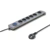 Listwa przeciwprzepięciowa Qoltec 50166 Szara 6 gniazd AC 230 V 3 m