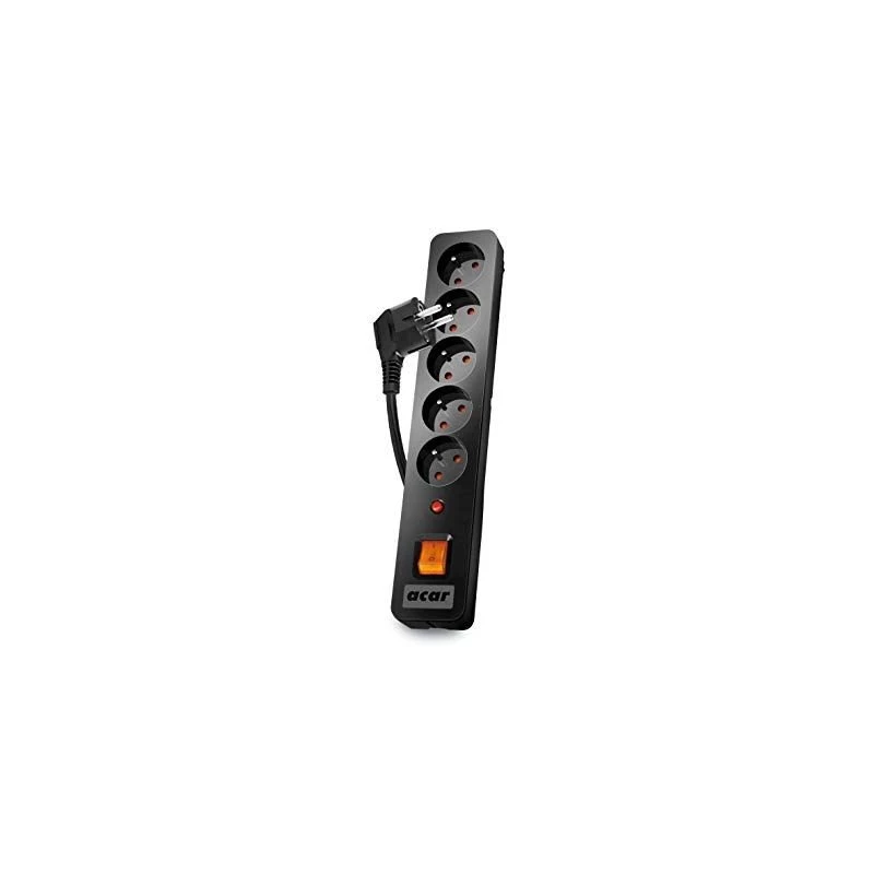 Listwa zasilająca Acar X5/1,5 z 5 gniazdami i ochroną przeciwprzepięciową 1,5 M Acar X5-Black