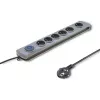 Listwa przeciwprzepięciowa Qoltec 50165 szara 6 gniazd AC 230 V 1,8 m