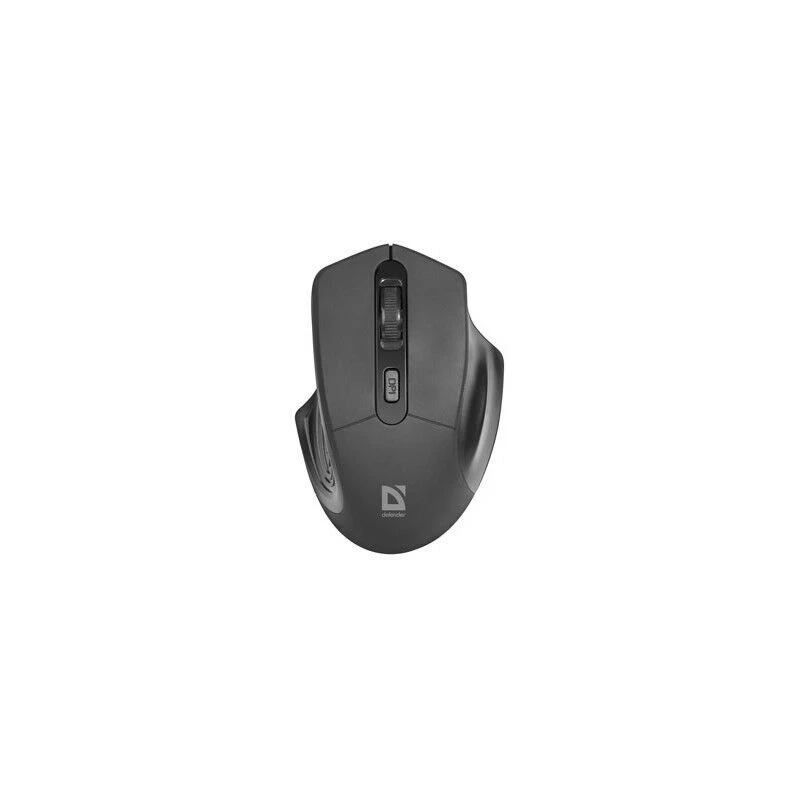 Bezprzewodowa mysz optyczna DEFENDER Datum MB-345 RF, symetryczna/praworęczna, 1600 DPI, 3 przyciski, odbiornik USB RF, czarna
