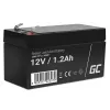 Akumulator bezobsługowy (VRLA) zielony Cell AGM17 12 V 1.2 Ah — wysokość 52 mm, 43×97 mm, 0.5 kg