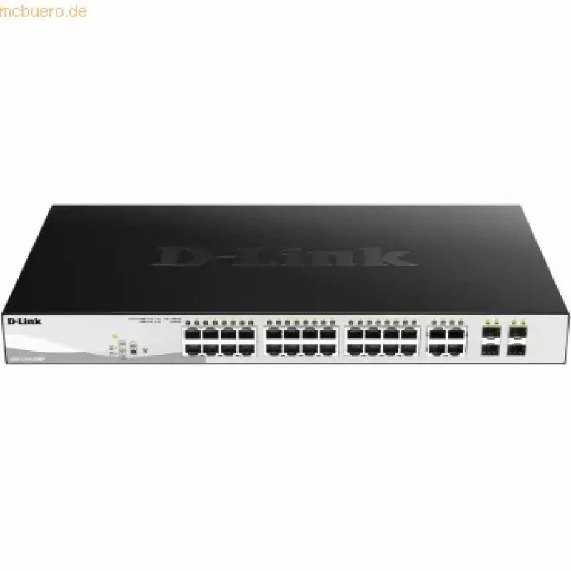Przełącznik sieciowy D-Link DGS-1210-28MP/E zarządzany L2 Gigabit Ethernet (10/100/1000) Power over Ethernet (PoE) 1U Czarny, Szary