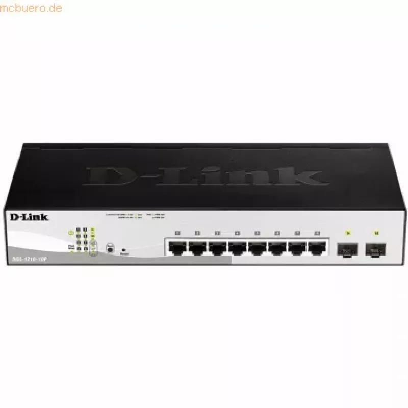 D-Link DGS-1210-10P Zarządzany przełącznik L2 Gigabit Ethernet (10/100/1000) Power over Ethernet (PoE) 1U Czarny