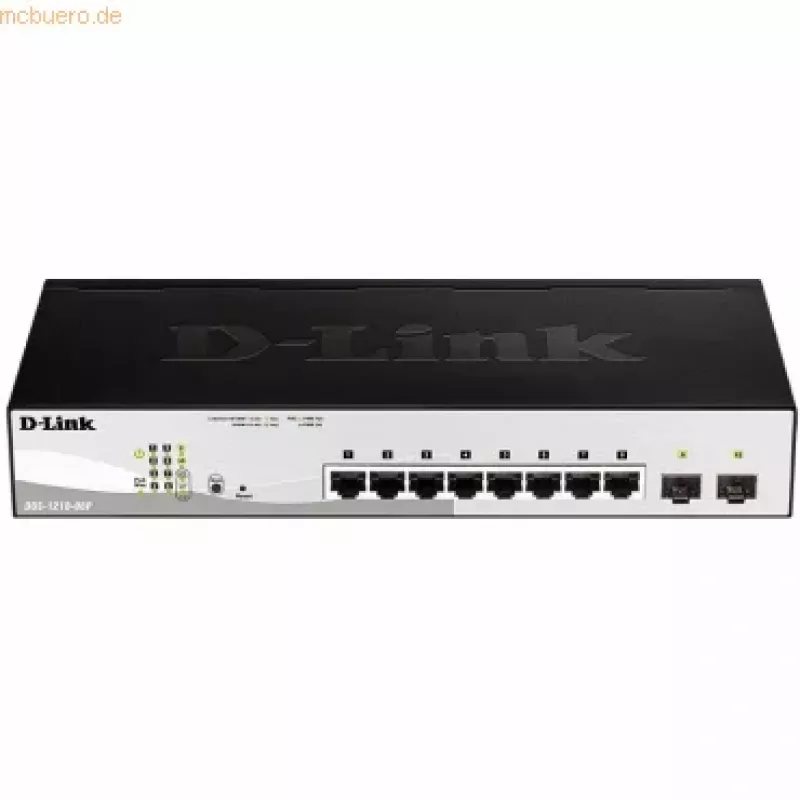 D-Link DGS-1210-08P/E Zarządzany przełącznik L2 Gigabit Ethernet (10/100/1000) Power over Ethernet (PoE) Czarny