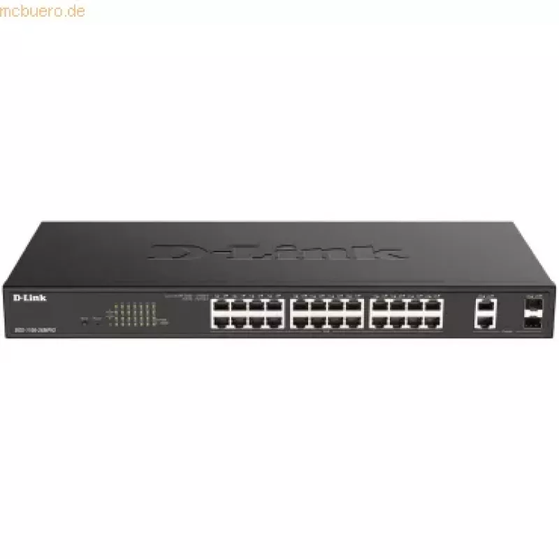 Przełącznik sieciowy D-Link DGS-1100-26MPV2/E zarządzalny L2 Gigabit Ethernet (10/100/1000) z zasilaniem przez Ethernet (PoE), czarny