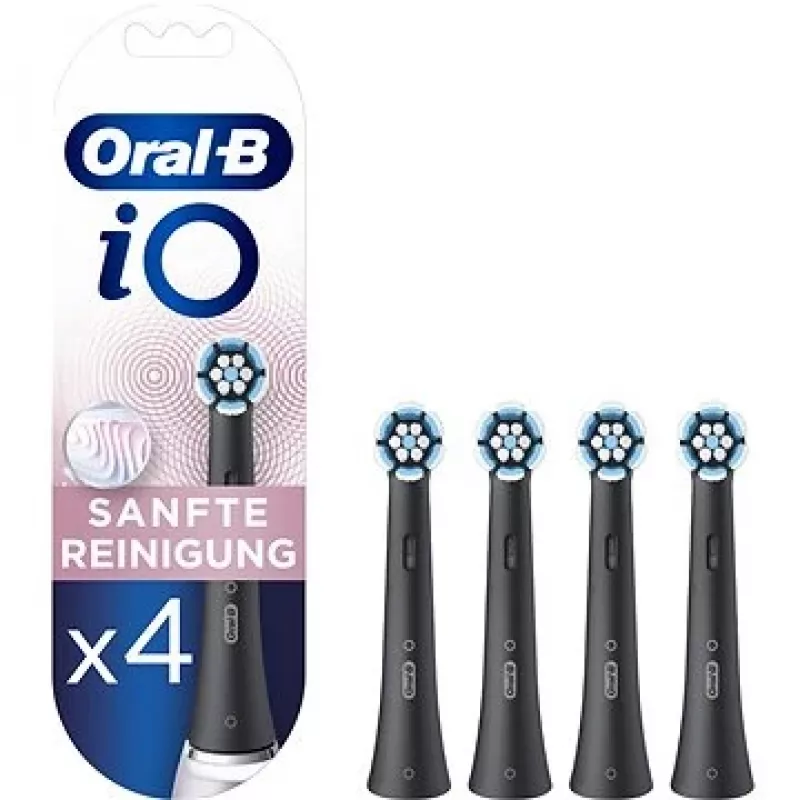 Końcówki do szczoteczki Oral-B iO Gentle Care — 4 szt., czarne końcówki wymienne