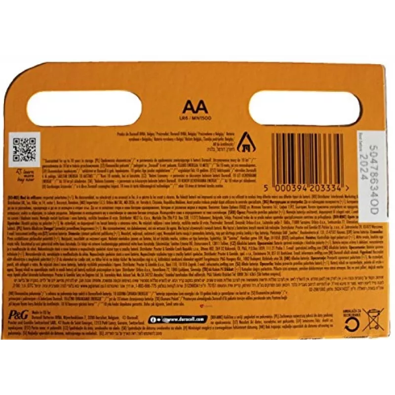 Duracell bateria domowa bateria jednorazowego użytku AA alkaliczna