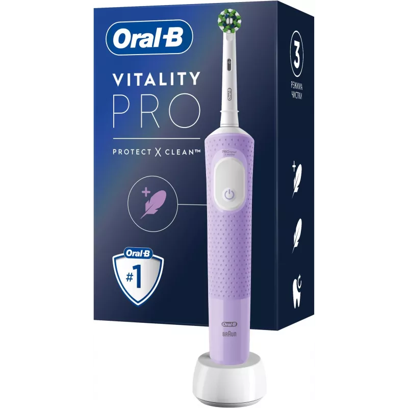 Oral-B | D103 Vitality Pro | Elektryczna szczoteczka do zębów | Ładowalna | Dla dorosłych | ml | Liczba końcówek | Lilac Mist | Liczba dołączonych końcówek 1 | Liczba trybów szczotkowania