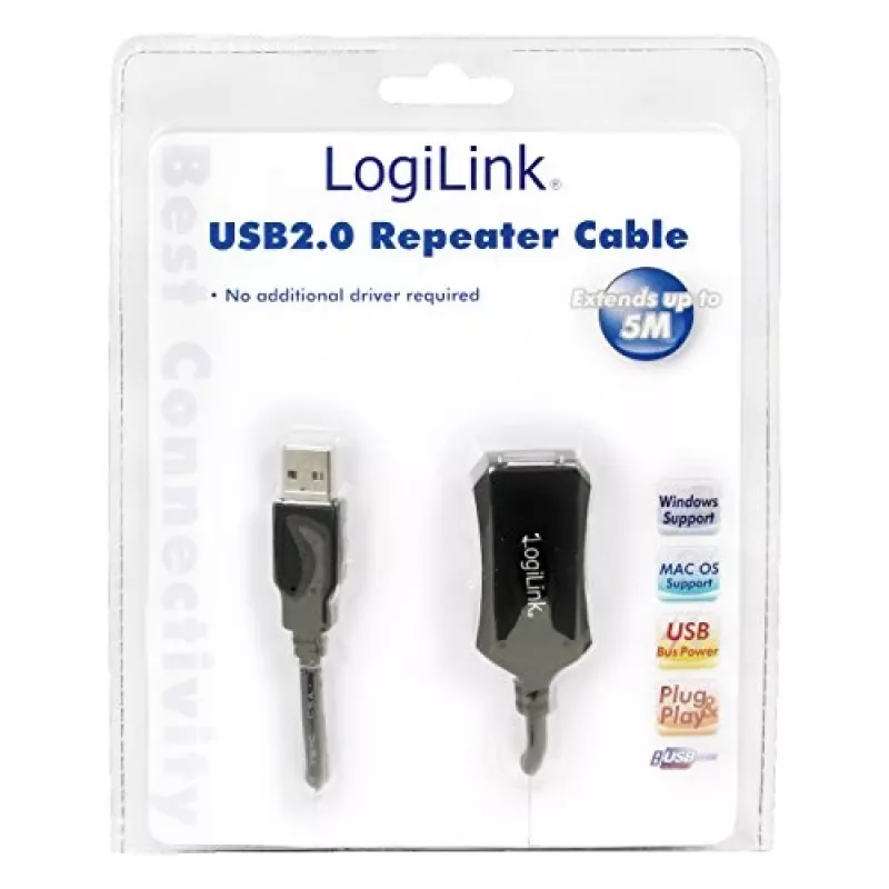 LogiLink Przedłużacz USB 2.0 - Kabel USB 5 m USB A