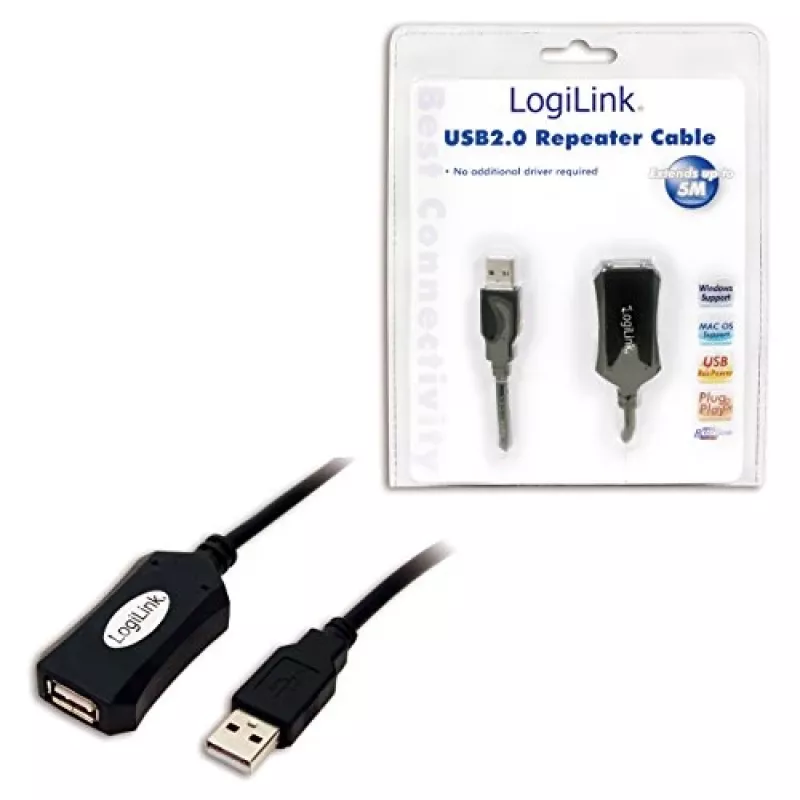 LogiLink Przedłużacz USB 2.0 - Kabel USB 5 m USB A