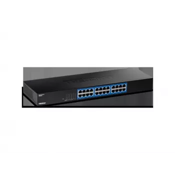 TRENDnet 24-portowy przełącznik Gigabit, TEG-S25, 24 porty Gigabit RJ-45, przepustowość 48 Gbps, konstrukcja bez wentylatora, obudowa metalowa, zasilacz wewnętrzny