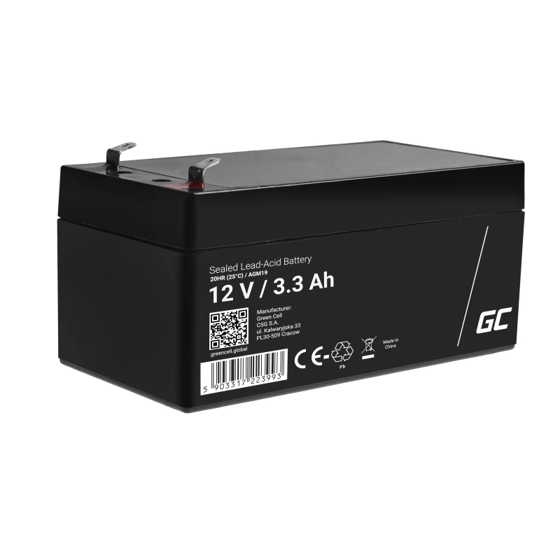 zielony Cell AGM19 bateria UPS Sealed Lead Acid 12 V 3.3 Ah