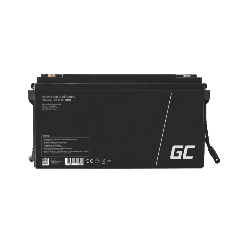 Akumulator zielony Cell AGM28 przemysłowy akumulator bezobsługowy kwasowo-ołowiowy (VRLA) 12 V 65000 mAh, 1 szt., 20 kg