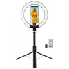 LogiLink lampa pierścieniowa do smartfona z kijkiem do selfie i statywem, średnica 20 cm (AA0156)