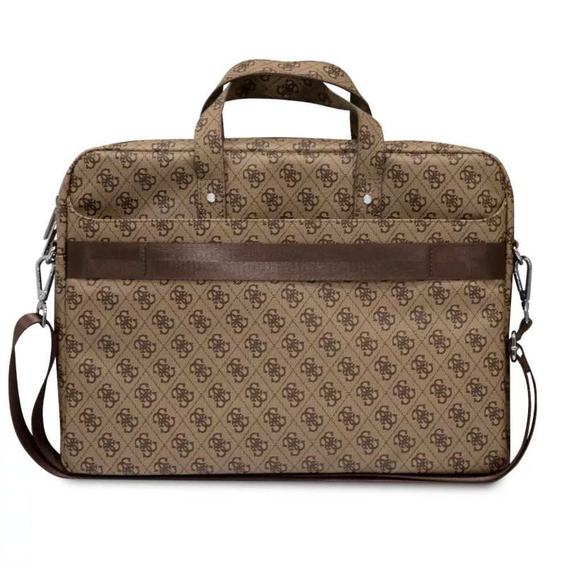 Torba na laptopa GUESS GUCB15P4TW 16 cali brązowa Saffiano z logo trójkąta 4G