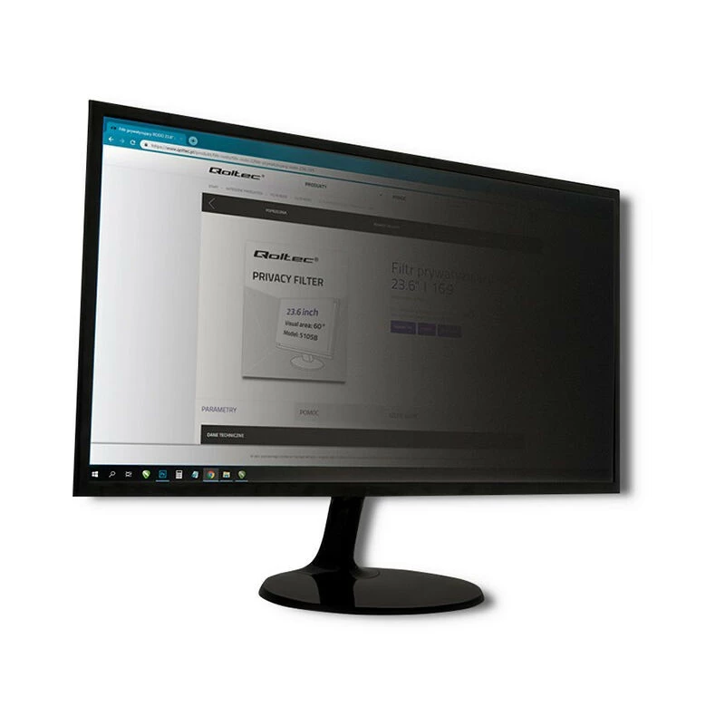 Filtr prywatności Qoltec GDPR 23 cale | 16:9 | Ochrona oczu | Panoramiczny