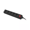 Lanberg Cable Power Strip, 5X French Outlets with Switch, Quality-Grade Copper, 1.5 m | PS1-05E-0150-BK