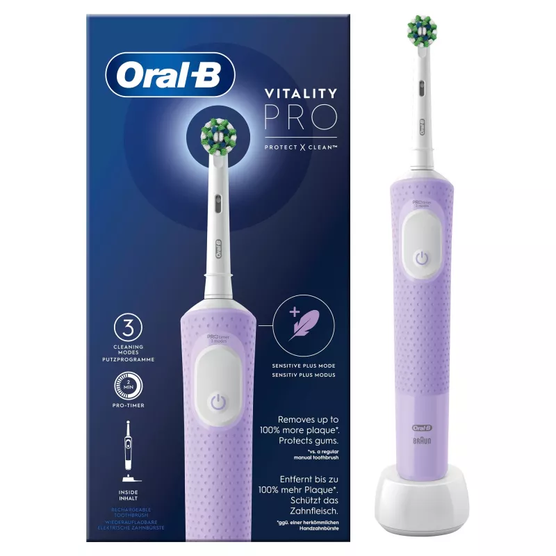 Szczoteczka elektryczna Oral-B Vitality Pro Fioletowa 1 Końcówka