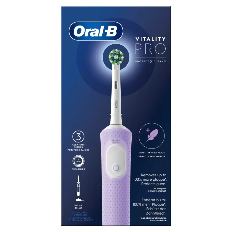 Szczoteczka elektryczna Oral-B Vitality Pro Fioletowa 1 Końcówka