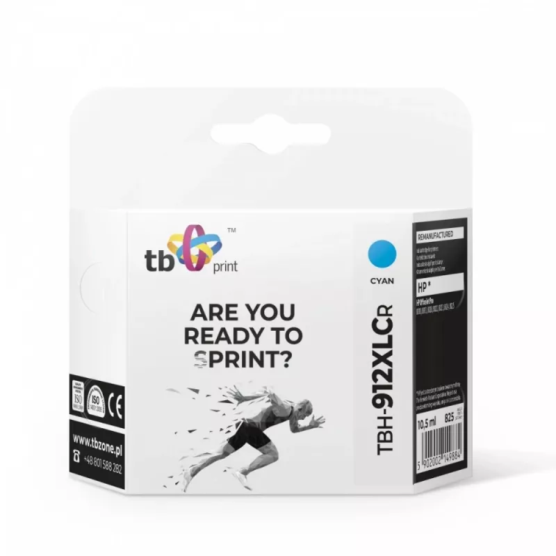 Ink. Cartridge TB Kompat. S HP OfficeJet Pro 8025 912XL, CY Reman.