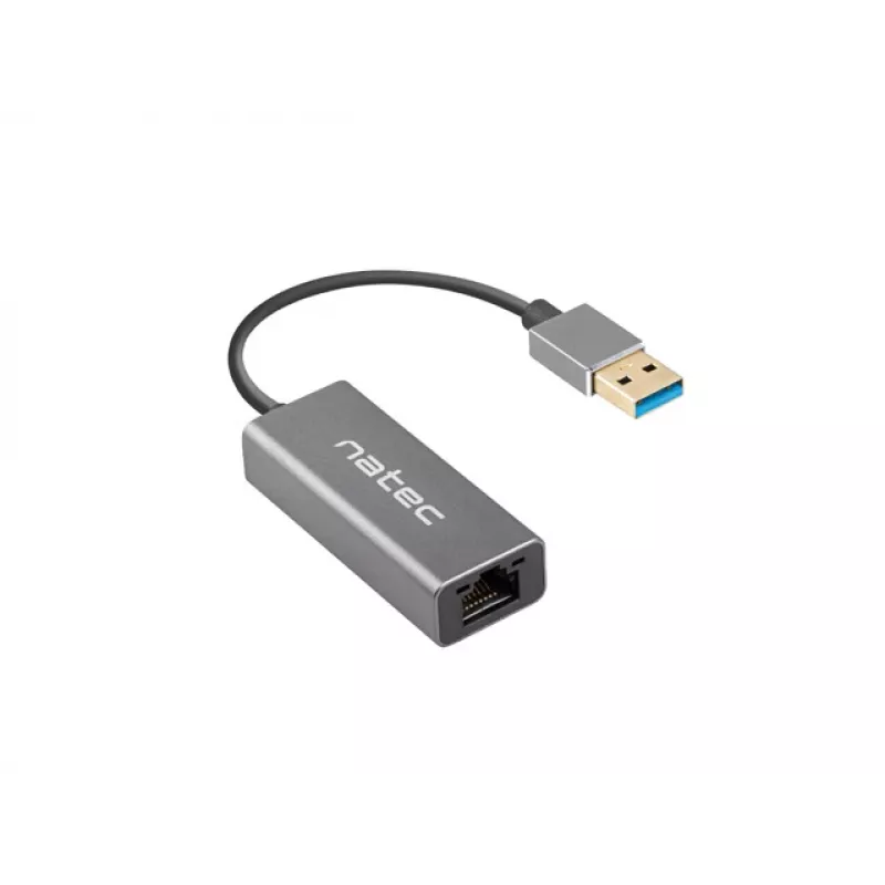 Koncentrator USB NATEC Cricket USB 3.2 Gen 1 Type-A z RJ-45 Ethernet 1000 Mbit/s, obudowa aluminiowa, czarny