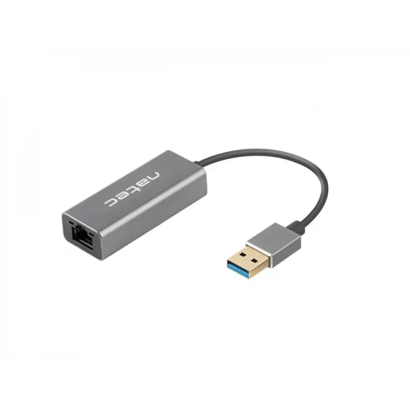 Koncentrator USB NATEC Cricket USB 3.2 Gen 1 Type-A z RJ-45 Ethernet 1000 Mbit/s, obudowa aluminiowa, czarny