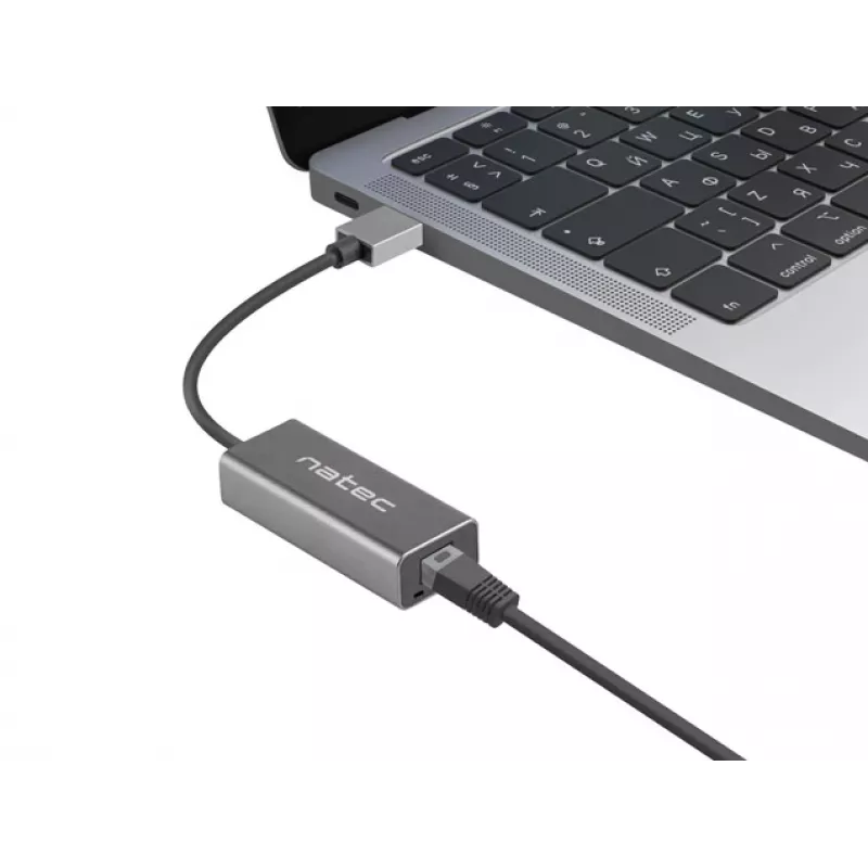 Koncentrator USB NATEC Cricket USB 3.2 Gen 1 Type-A z RJ-45 Ethernet 1000 Mbit/s, obudowa aluminiowa, czarny
