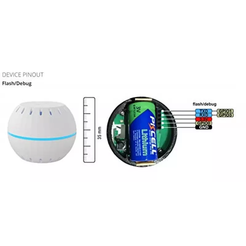 Shelly H&T, Czujnik wilgotności i temperatury bezprzewodowy, Kompaktowy, WiFi, Higrometr, Monitor, Automatyka domowa, Aplikacja iOS Android – Czarny