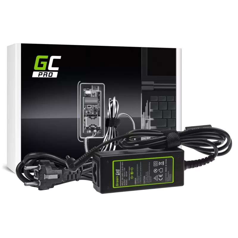 Zasilacz Green Cell AD70P do laptopów ASUS, 33W, 19V 1,75A, wewnętrzny, czarny